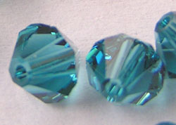 swarovski 5328 indicolite 6mm bicone bead 