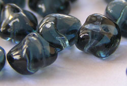  venetian glass 7mm-5mm (variable) montana blue murano glass pebble  *** QUANTITY IN STOCK =59 *** 