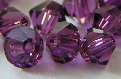  swarovski 5328 8mm amethyst bicone bead 