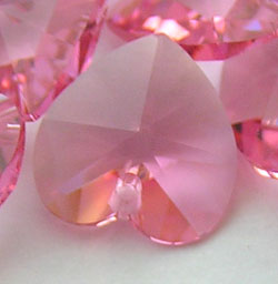  swarovski 6228 10mm rose heart pendant 