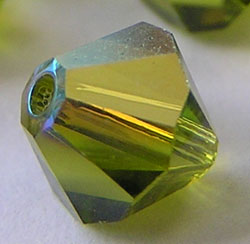  swarovski 5328 6mm olivine ab bicone bead 