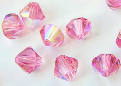  swarovski 5328 4mm rose ab bicone bead 
