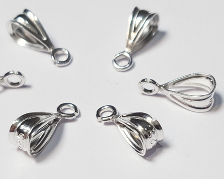  sterling silver, stamped 925, 8.75mm ring bail - loop is 5mm, open ring is ID 1.3mm 
