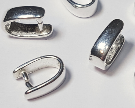  sterling silver 6mm depth bail, sorry, there is no 925 stamp 