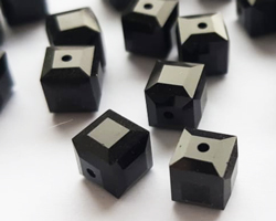  swarovski glass 5601 jet 6mm cube bead 