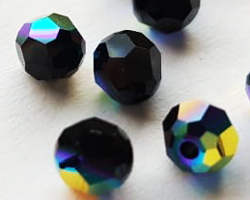  swarovski 5000 4mm jet ab round bead 
