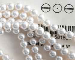  swarovski 5810 white 6mm pearl bead (100ps) 