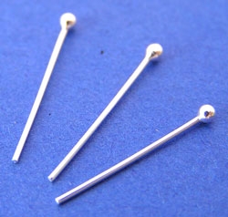  sterling silver 25mm soft, 24 gauge (approx 0.5mm thick) 1.5mm ball-ended 25mm headpin 