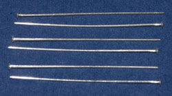  sterling silver, half hard, 26 gauge, flat-ended 26mm headpin 