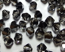  swarovski 5328 4mm silver night bicone bead 