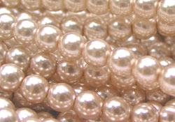  czech pearl coat peach 4mm round bead 