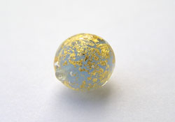  venetian murano opalino opaque aqua glass over 24k gold 8mm round bead *** QUANTITY IN STOCK =12 *** 