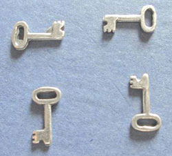  sterling silver 8mm x 4.2mm key charm 