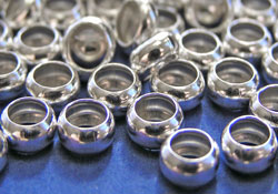  <6.8g/100> sterling silver 5mm x 2.35mm large hole spacer, 3.2mm hole 