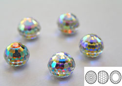  swarovski crystal AB vitrail light 6mm diameter round cabochon, swar model no 4869 