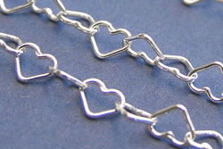  sterling silver 4mm x 3.2mm heart chain, 5.6 grams per meter *sold per cm - 5 units is 5cm, 100 units is 100cm=1 meter* 