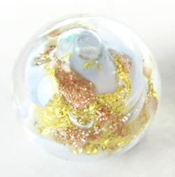  venetian murano marbled pale blue and ivory glass with 24k gold and aventurina 8mm round bead *** QUANTITY IN STOCK =32 *** 