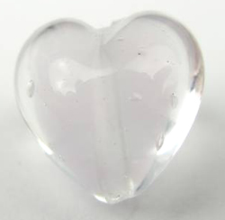  venetian murano glass 10mm incalmo creamy pink heart bead *** QUANTITY IN STOCK =6 *** 