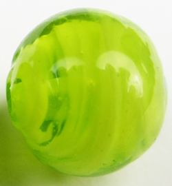  venetian murano lime green glass over white clouds 8mm round bead *** QUANTITY IN STOCK =8 *** 