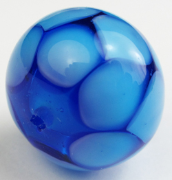  venetian murano glass aqua/cream lampwork 15mm x 11.5mm oval bead *** QUANTITY IN STOCK =6 *** 