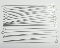 sterling silver 24 gauge (approx 0.5mm thick), 50mm eye pin