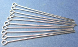 sterling silver, 22 gauge, (approx 0.64mm thick), 38mm eye pin