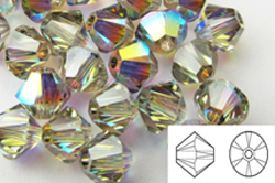  swarovski 5328 4mm crystal ab satin bicone bead 