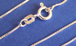  sterling silver 20 inch long square box chain (0.8mm links) italian made fine necklace chain 