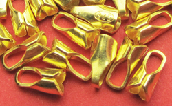  --CLEARANCE--  vermeil, stamped 925, 6mm long x 3mm external diameter, with 2mm internal diameter squeeze-on cord ends [vermeil is gold plated sterling silver] 