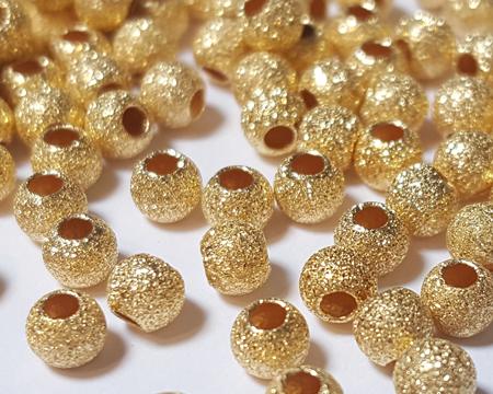  vermeil 4mm laser cut round bead [vermeil is gold plated sterling silver] 