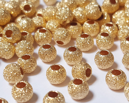  vermeil 5mm laser cut round bead [vermeil is gold plated sterling silver] 