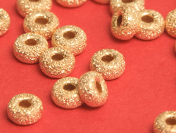  vermeil 4mm x 2.3mm laser cut rondelle bead, 1.5mm hole [vermeil is gold plated sterling silver] 