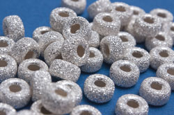  <34.95g/100> sterling silver 6mm x 3.4mm laser cut rondelle bead, 2.1mm hole 