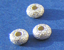  <6.0g/100> sterling silver 3mm x 2mm laser cut puffed circular disc spacer, 1mm hole 