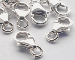  sterling silver, stamped 925, 10.1mm x 6.7mm oval lobster clasp, with 4.5mm open jump ring attached 