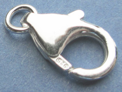  <74g/100> sterling silver, stamped 925, 12.3mm x 7.8mm oval lobster clasp, with 4.5mm open jump ring attached 