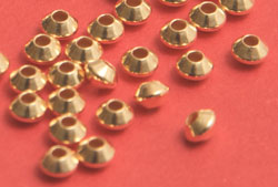  <10.2g/100> vermeil 4mm bicone spacer, 1 micron plating for increased durability, 1.6mm hole [vermeil is gold plated sterling silver] 