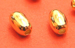  <20.2g/100> vermeil 6.7mm x 4mm oval bead, 1 micron plating for increased durability [vermeil is gold plated sterling silver] 