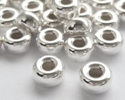  <42.5g/100> sterling silver 7mm x 4mm rondelle bead, 2.5mm hole 