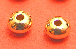  <11.3g/100> vermeil 4.5mm x 2.8mm puffed circular disc spacer, 1 micron plating for increased durability [vermeil is gold plated sterling silver] 