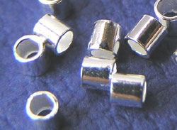 <2.15g/100> sterling silver light weight 1.5mm in length x 2mm diameter crimps, 1.6mm holes 