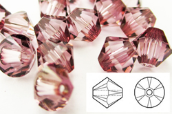  swarovski 5328 4mm antique pink bicone bead 