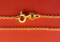  vermeil, clasp stamped 925, forzatina (1mm links) 18 inch long pendant chain [vermeil is gold plated sterling silver] 
