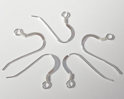  pair(s) sterling silver, stamped 925 on 20mm shank, 22 gauge, coil earwires 