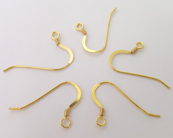  pair(s) vermeil, stamped 925 on 20mm shank, 22 gauge, coil earwires [vermeil is gold plated sterling silver] 