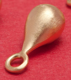  vermeil satin 10mm x 5mm teardrop charm [vermeil is gold plated sterling silver] 