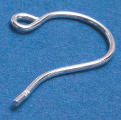  pair of stamped 925 french sterling silver earwires, wire 0.7mm diameter, 18.5mm long 