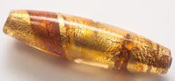  venetian murano amber glass with rich accents and lashings of 24k gold 40mm x 11mm oval bead *** QUANTITY IN STOCK =4 *** 