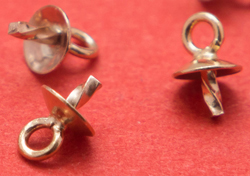 gold filled (14/20) 7mm post bail, 7mm pin is approx 0.7mm thick, cup 3mm diameter, ring is 1mm ID