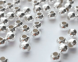  <2.8g/100> sterling silver 2.5mm round bead, 1.2mm hole 